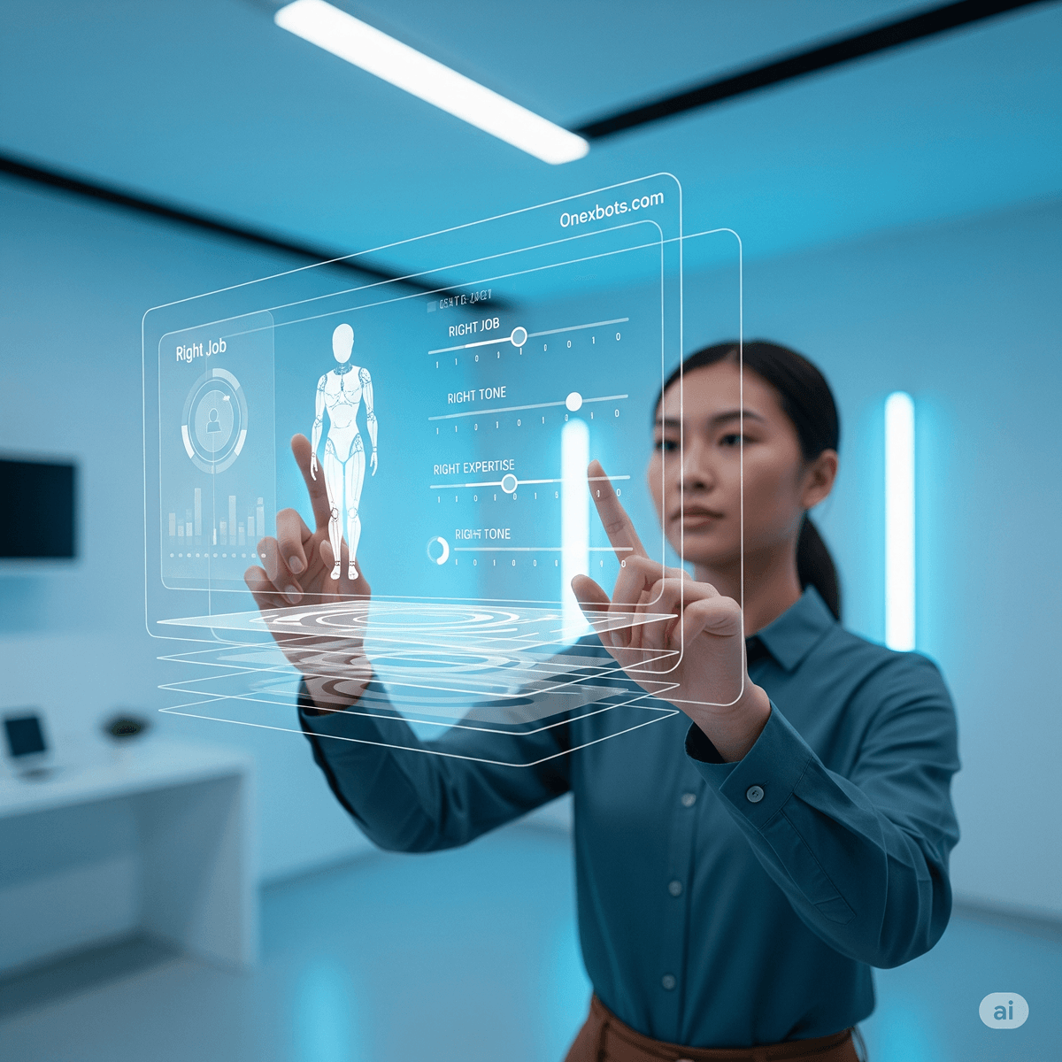 How can an AI staff member be trained to perform the right tasks, communicate in the right tone, and deliver domain-specific expertise?